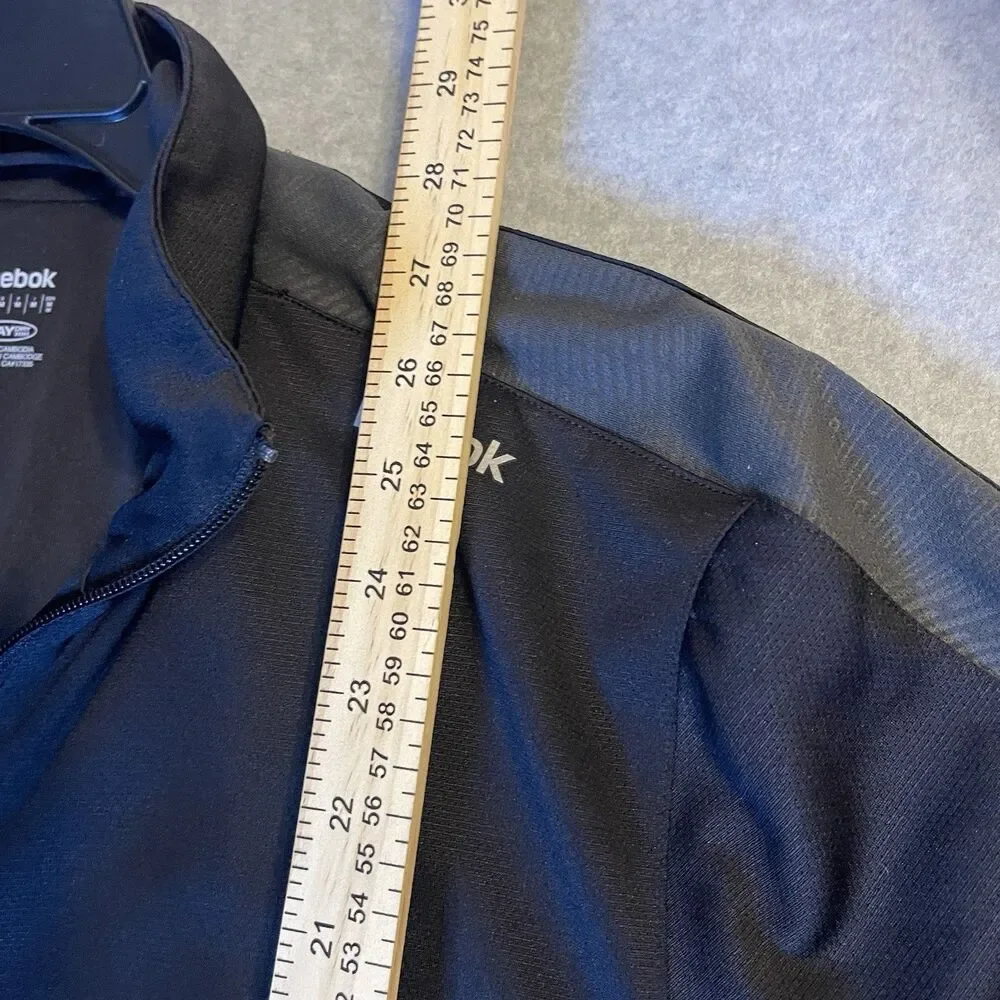 Reebok Versacool Men's XL Track Jacket Black Gray Full Zip Collared Versa cool